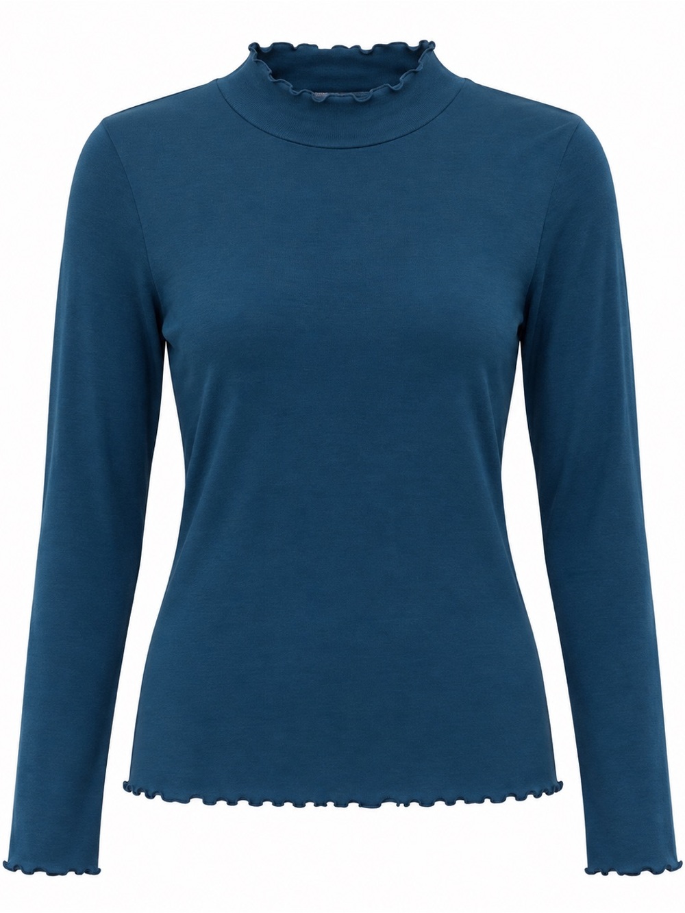 Gap NWOT teal lettuce trim mock neck, large